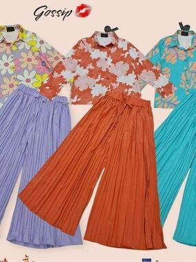 Gossip Rust Orange Pleated Wide-Leg Pants